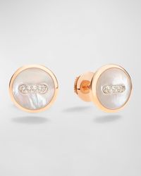 18K Rose Gold Dot Mother of Pearl Earrings