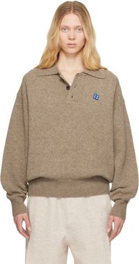 ADER error Beige Sig; BL Tag Knit 02 Polo
