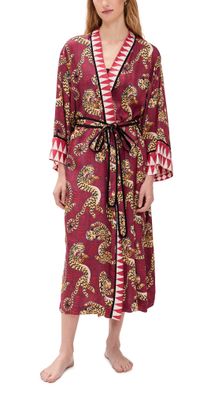 Printfresh Eco Satin Robe Twisted Tiger/Merlot S/M
