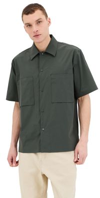 Norse Projects Hermann Travel Light Short Sleeve Shirt Black Olive M