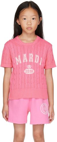 Mardi Mercredi Les Petits Enfant | Pull rose à logo rétro