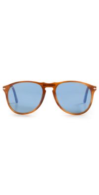 Persol Icona Pilot Sunglasses Terra di Sienna/Light Blue One Size