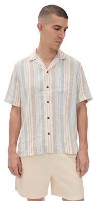 Faherty Breeze Shirt Golden Beach Stripe L