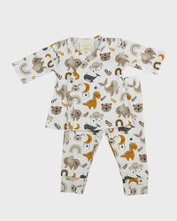 Boy's Safari Love Top W/ Pants Set, Size Newborn-12M