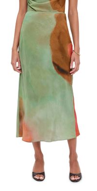 SIR. Calle Midi Silk Skirt Acquerello Print 1