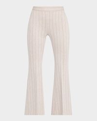 Pinstripe Flare Pull-On Crop Pants