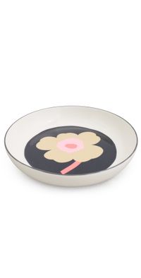 Marimekko Oiva Unikko Deep Plate Off White/Charcoal/Sand/Pink One Size