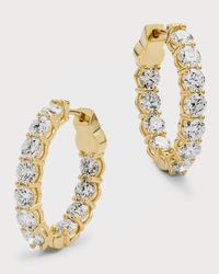 18K Yellow Gold GH/SI Diamond Oval-Shaped Earrings, 0.75"L, 4.51tcw