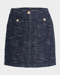 Denim Jacquard Mini Skirt