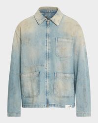 Men's Distressed-Effect Full-Zip Denim Jacket