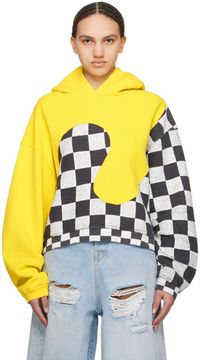 ERL Pull à capuche jaune à panneaux