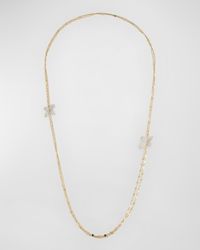 Gardini Segreti 18K White Gold Necklace with Diamond Flowers