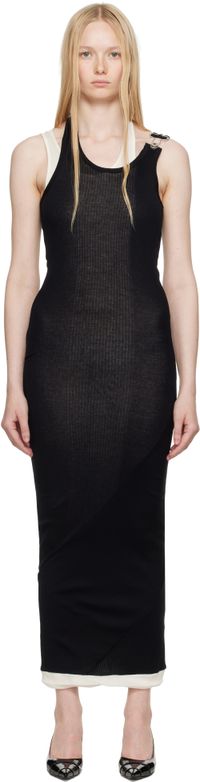 Jean Paul Gaultier Black 'The Draped Double' Maxi Dress
