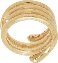 Chloé Bague étagée dorée à logo gravé - Eclectic