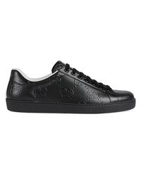 Men's GG Embossed Ace Sneakers - Black - Size 12.5