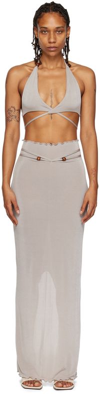 TYRELL SSENSE Exclusive Gray Camisole & Maxi Skirt Set