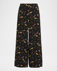 Floral Wide-Leg Trousers
