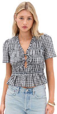 RAILS Portia Seersucker Top Ash Seersucker XS