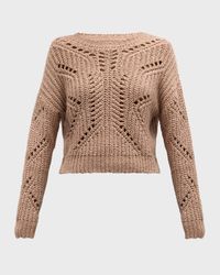Pointelle-Knit Cotton Sweater