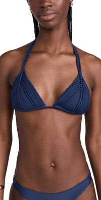 PQ Swim Isla Triangle Bikini Top Navy M