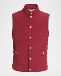 Men's Quilted Nylon Snap-Front Vest