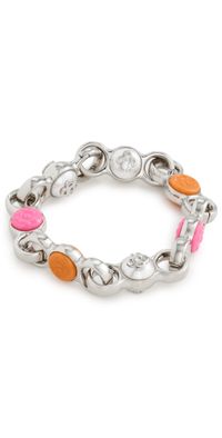 Casablanca Bull Link Chain Bracelet Silver/Orange/Pink One Size