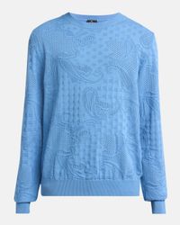 Men's Cotton Tonal Paisley Crewneck Sweater