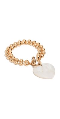 Brinker + Eliza Heart On Your Sleeve Bracelet Gold/Pearl One Size
