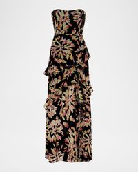 Raelynn Burnout Velvet Ruffle Maxi Dress