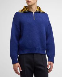 Men's Wool Sweater With Sailor Foldover Collar