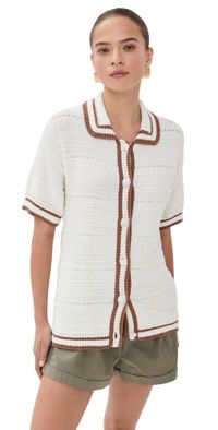 Veronica Beard Jadine Knit Top Dove S