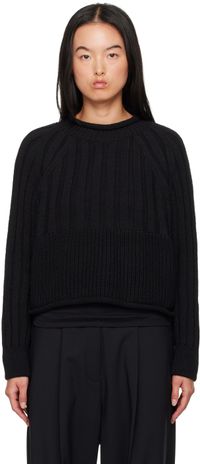 Cordera Black Ribbed Cotton Sweater