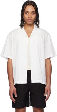 COOR White Natural Wrinkled Open Collar Shirt