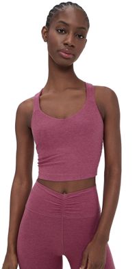 Beyond Yoga Twist Through Cropped Tank Top Smooth Mauve Heather XL