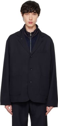 nanamica Veston Club bleu marine en sergé de cavalerie