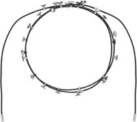 HUGO KREIT Black & Silver Stud Lacet Necklace