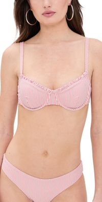 Onia Marilyn Bikini Top Rosette/White L