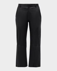 Cropped Baggy Low-Rise Leather Trousers