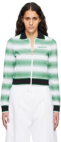 Casablanca White & Green Striped Track Jacket
