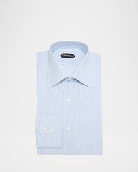 Men's Cotton Pinstripe Dress Shirt
