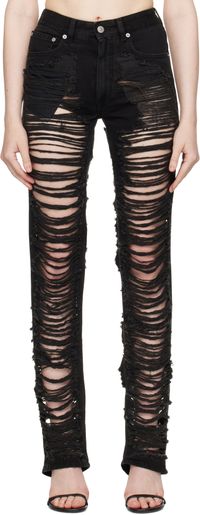 MM6 Maison Margiela Jean noir à cinq poches