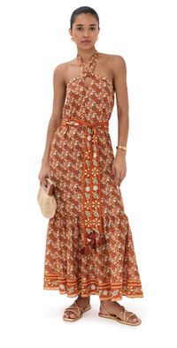 Figue Nylah Dress Bohemian Floral Burnt Sienna S