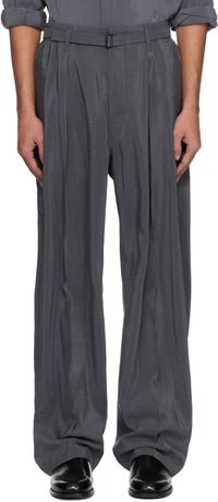 LEMAIRE Gray Belted Relaxed Trousers