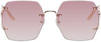 Gucci Rose Gold Geometric Sunglasses