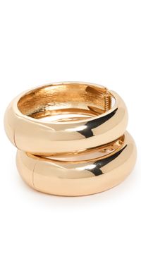 SHASHI Double Tsuki Cuff Bracelets Gold One Size