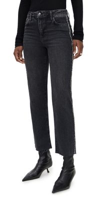 PAIGE Mason Ankle Glitz Black Embellished Jeans Glitz Black Embellished 30