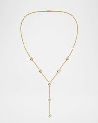 Lab Grown Diamond 18K Yellow Gold 7 Bezel Y Necklace