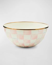 Rosy Check Enamel Everyday Bowl, Small