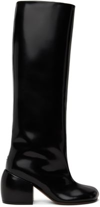 Dries Van Noten Black Polished Tall Boots