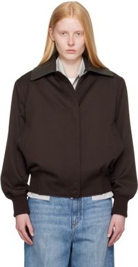 Stella McCartney Blouson militaire façon tailleur bourgogne en sergé